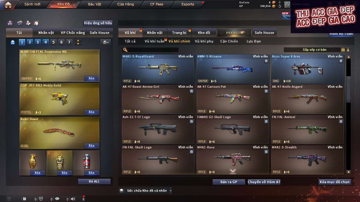 shop acc cf uy tin gia re